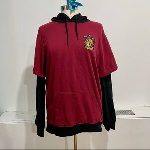 Harry Potter Gryffindor Hogwarts Hoodie Oversized Long Sleeve Black Size Small